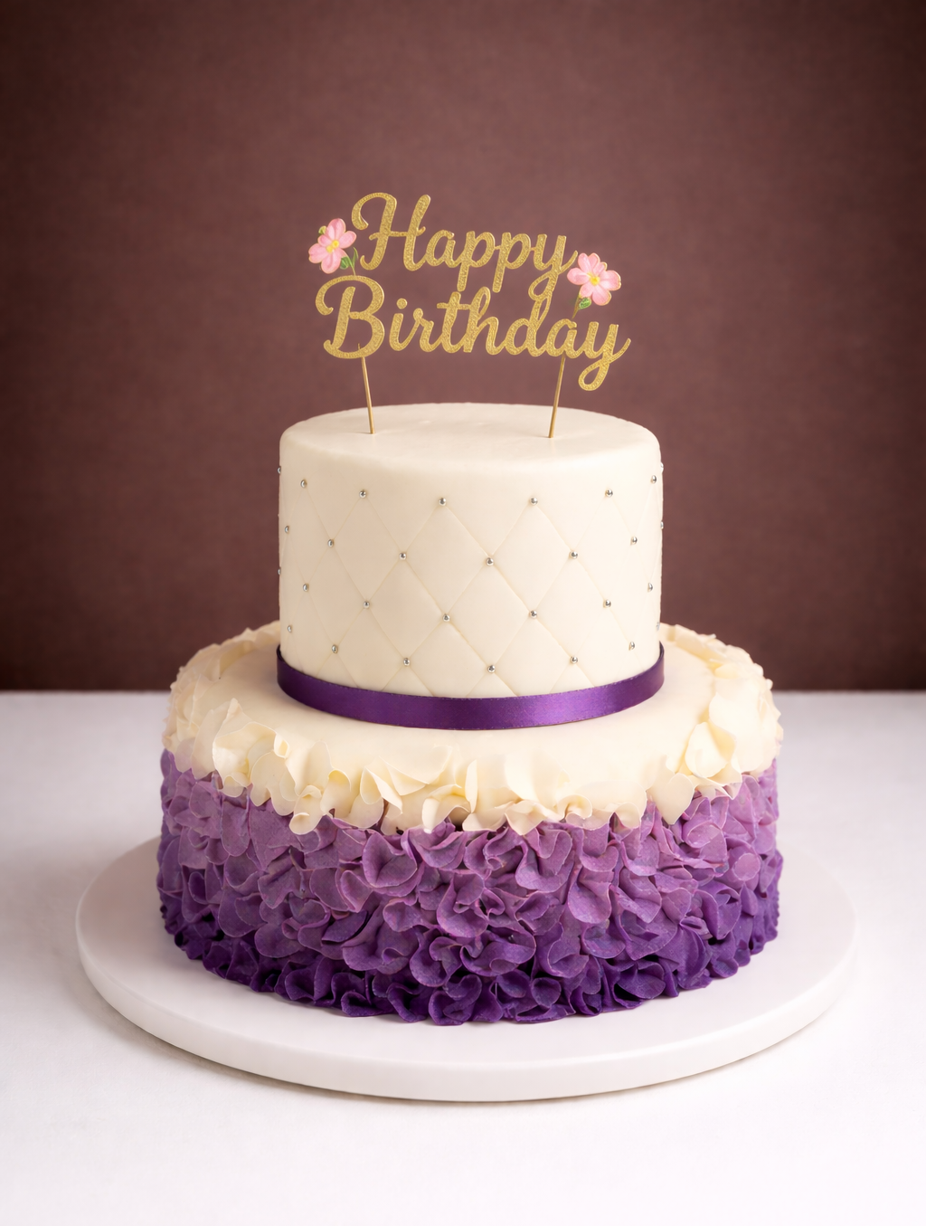 Purple Elegance Princess Cake