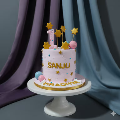 Golden Stars Birthday Cake