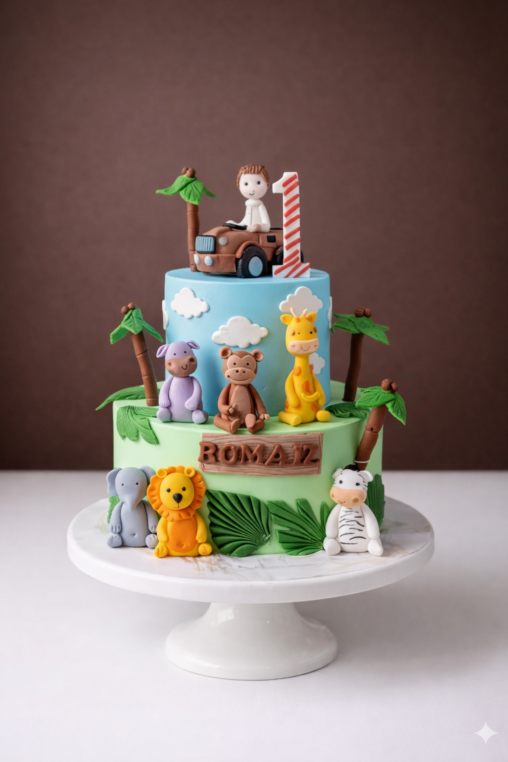 Safari Ride First Birthday Cake
