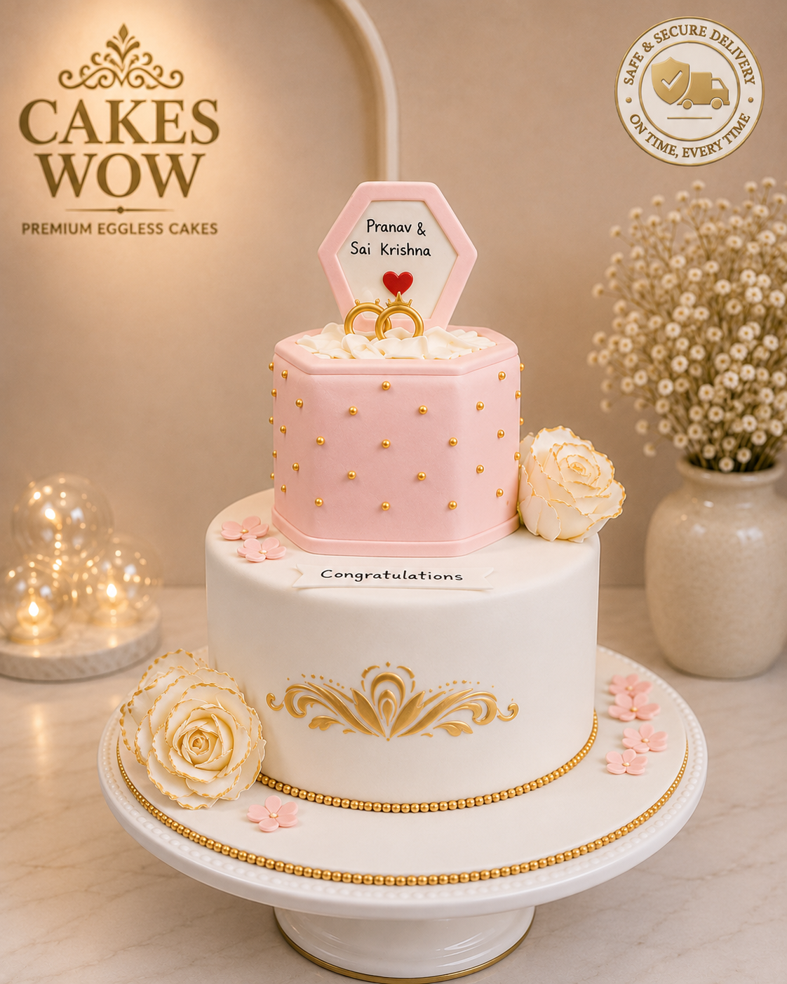 Golden Romance Cake