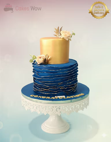 The Midnight Opulence Engagement Cake