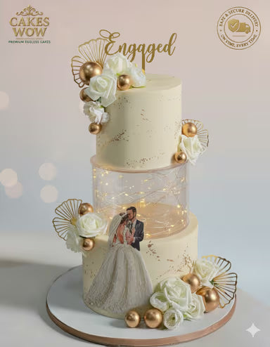Enchanted Love Engagement Cake