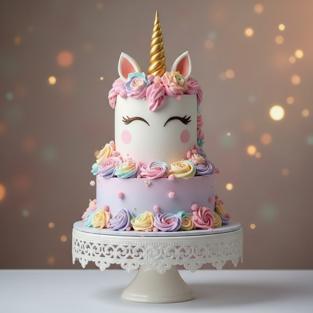 Artistic Unicorn Rainbow Cake