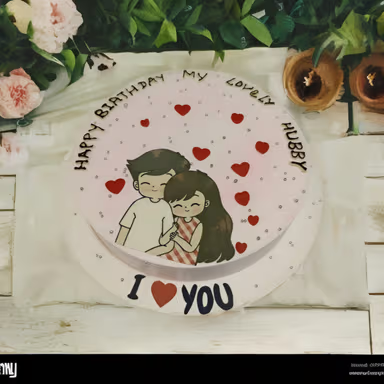 Love Blooms Illustrated Cake