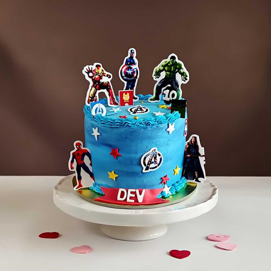 Avengers Assemble Superhero Theme Cake