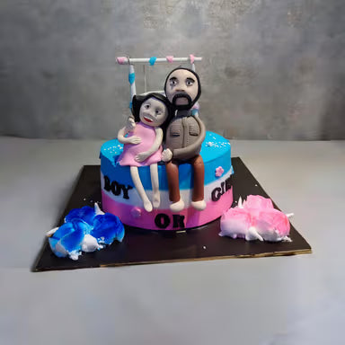 Boy or Girl Couple Baby Shower Cake