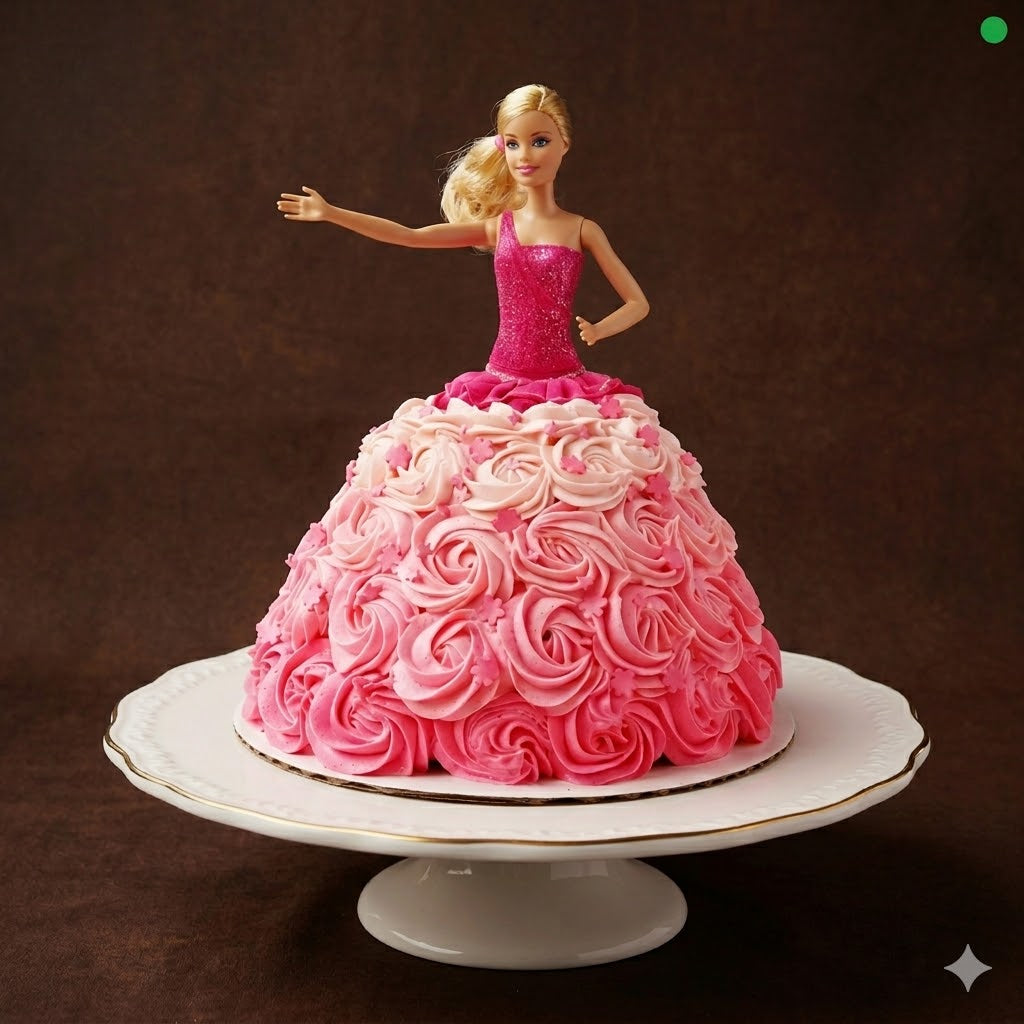 Barbie Rosette Doll Cake