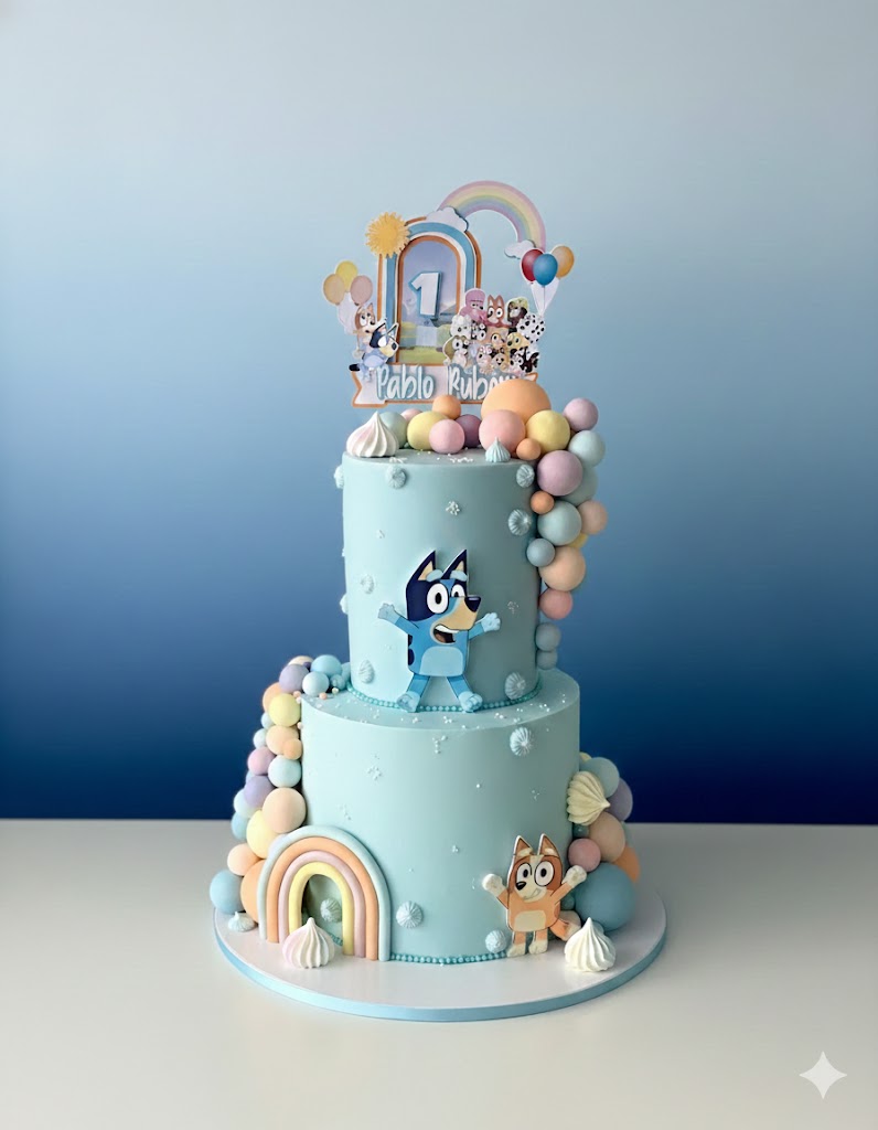 Bluey Two Tier Theme Cake