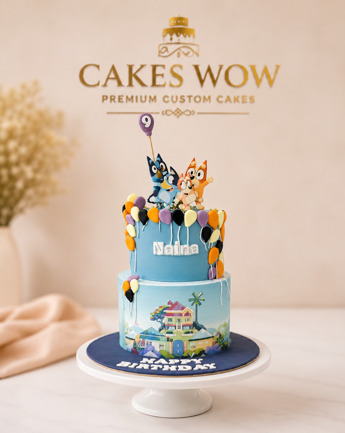 Bluey Two Tier Theme Cake