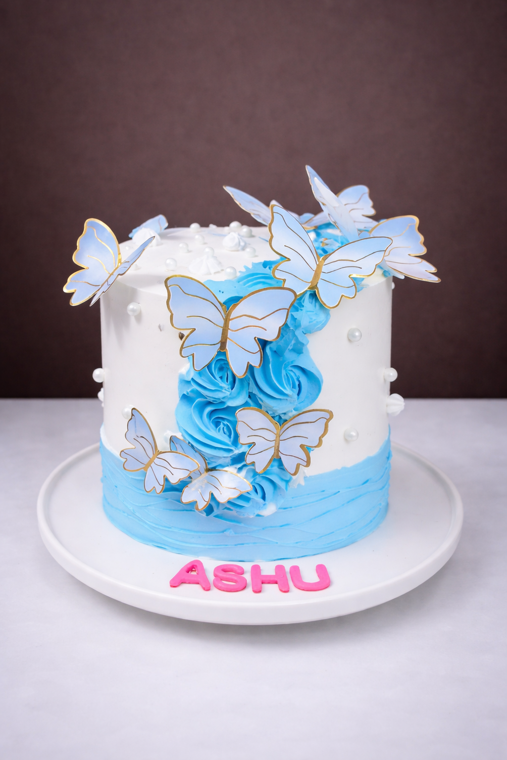 Blue Flutter Elegance Cake