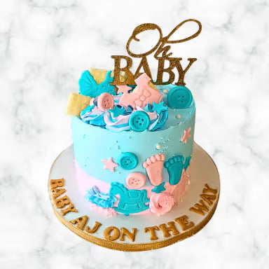 Oh Baby Pastel Baby Shower Cake
