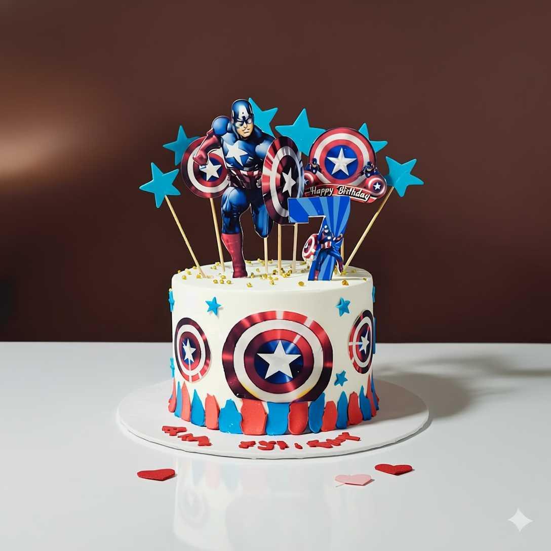Captain America Birthday Cake