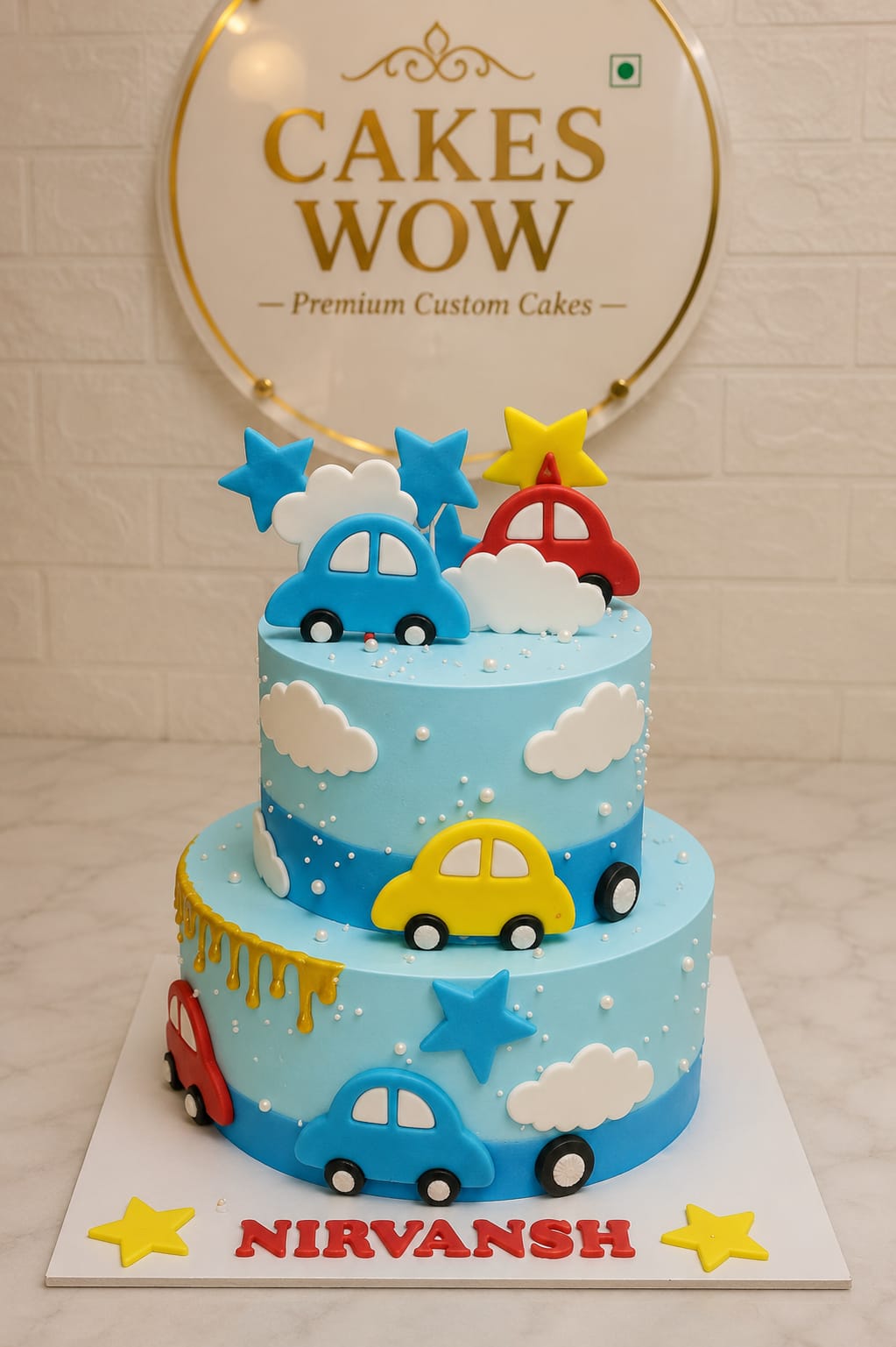 Colorful Vibrant Cars Theme Cake