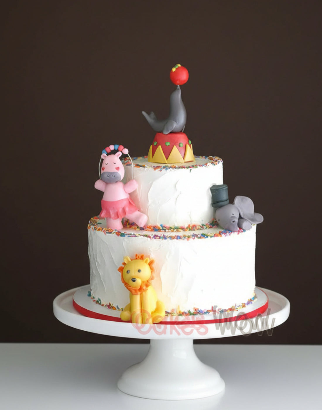 Circus Crew Pastel Two-Tier Cake