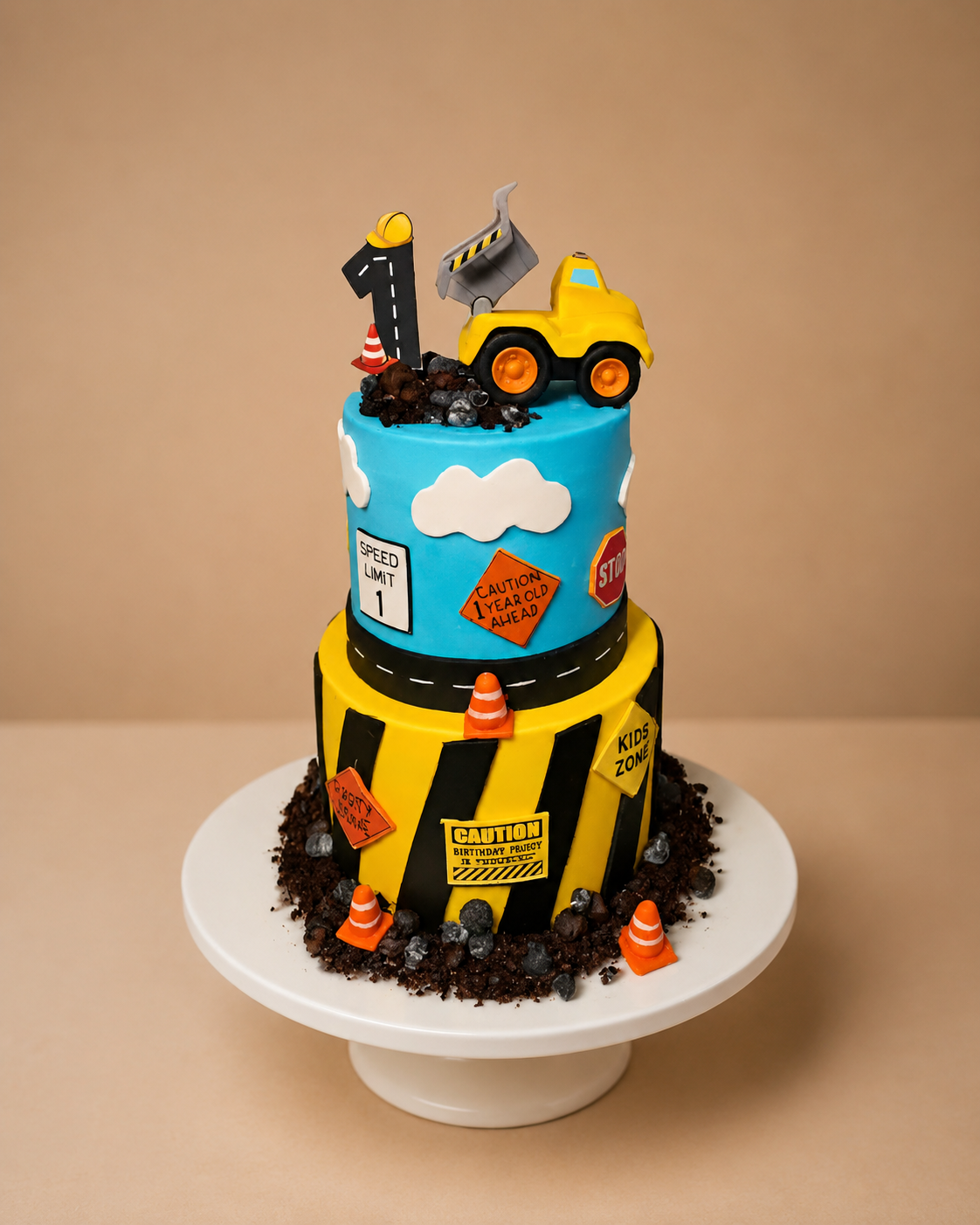 Luxury JCB Construction Zone Cake