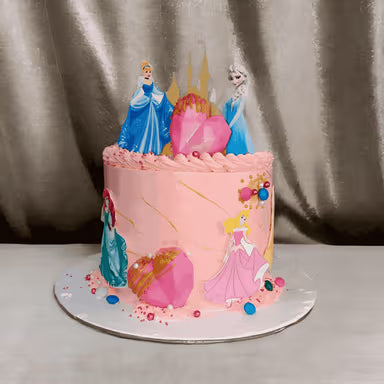 Princess Theme Castle Birthday Cake