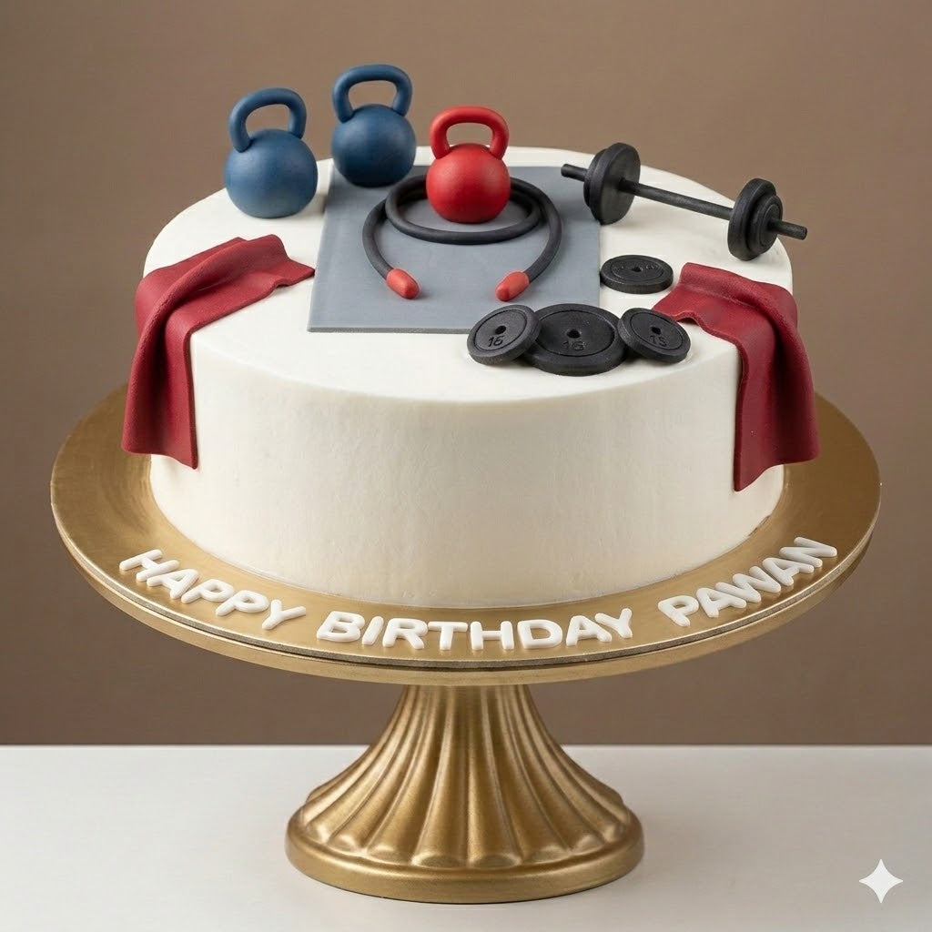 Gym Workout Theme Birthday Cake
