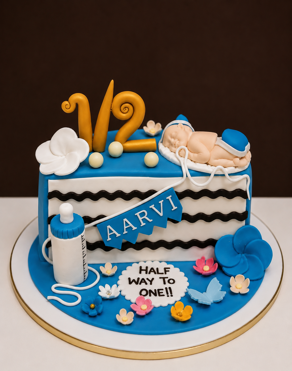 Half Way to One Baby Milestone Cake