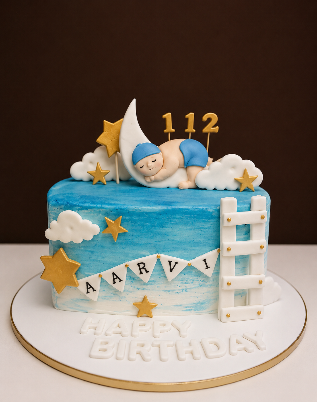 Dreamy Half Birthday Moon Cake