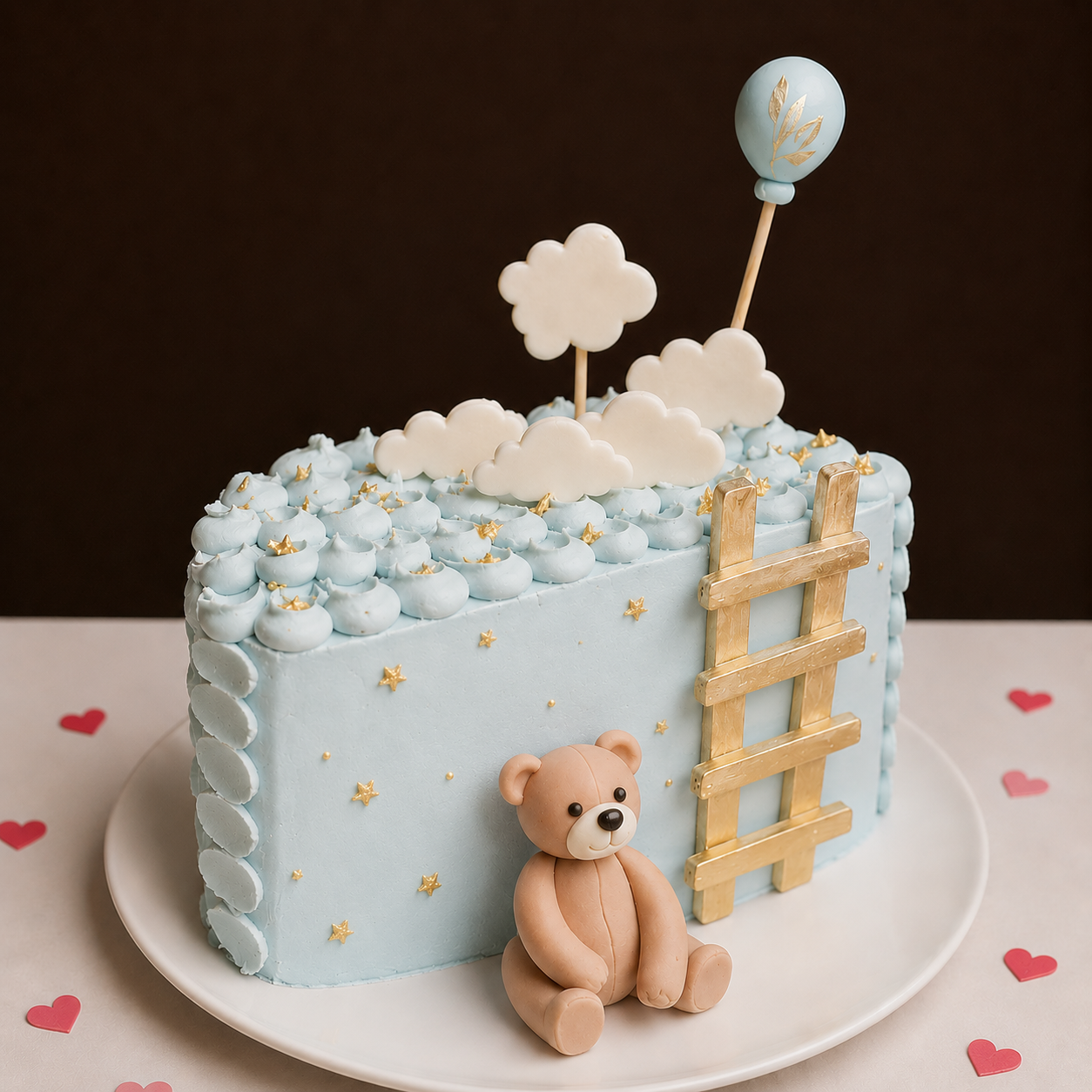 Teddy Bear Half Birthday Sky Cake