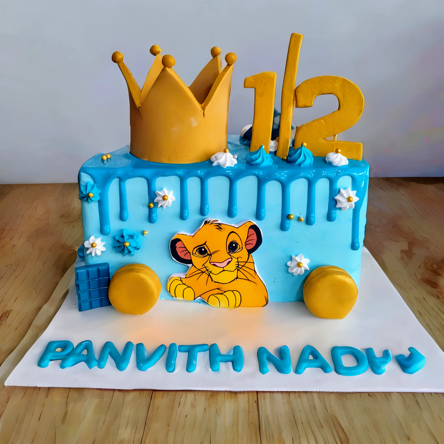 Half Birthday Simba Crown Cake