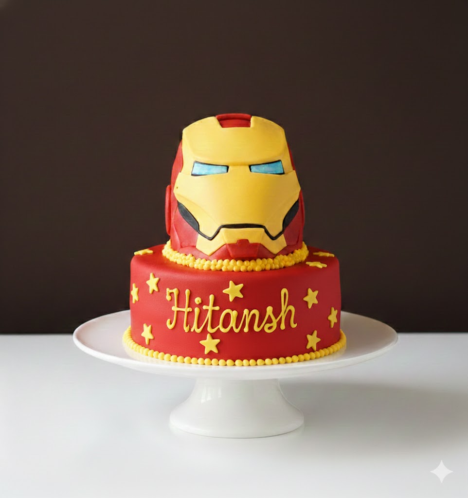 Iron Man Mask Theme Cake
