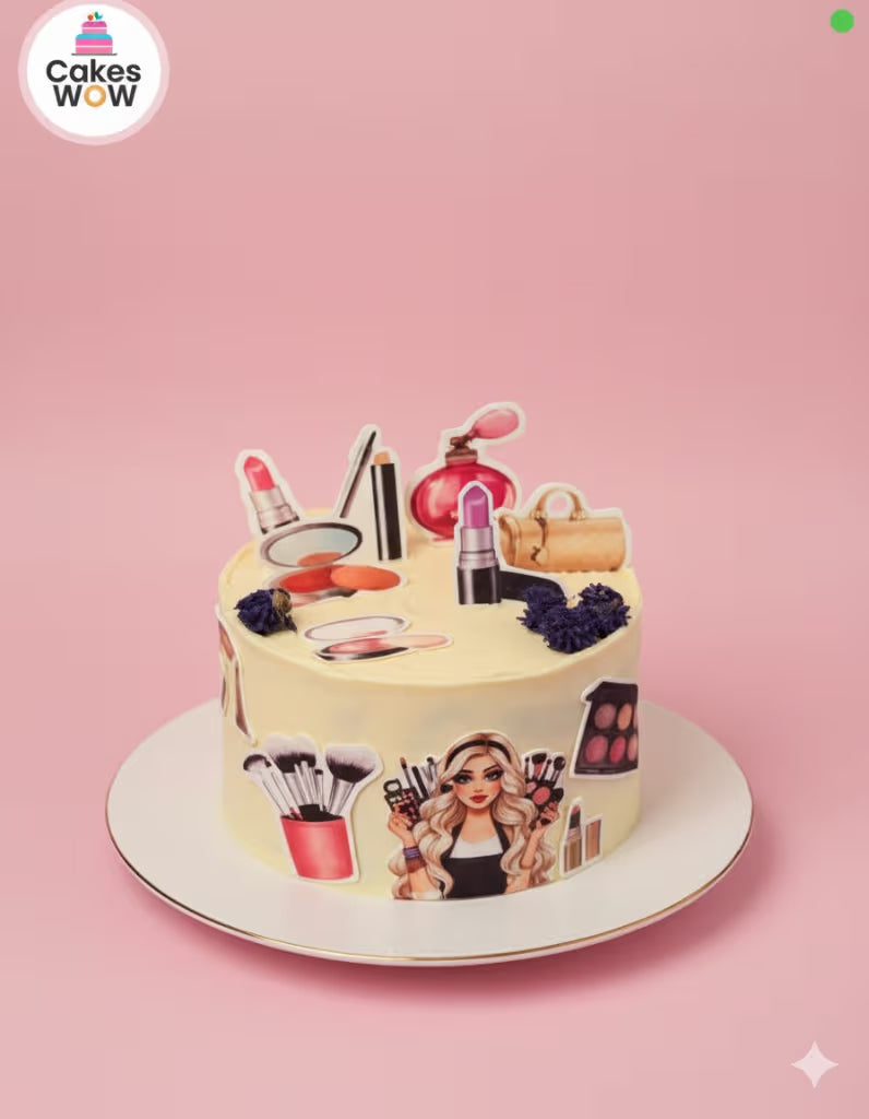 Glam Icon Make up Theme Cake