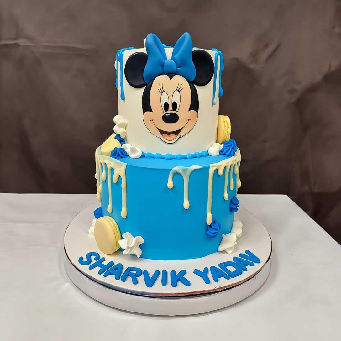 Minnie’s Blue Bow Tiered Cake