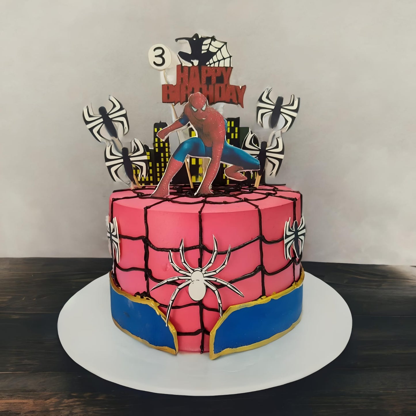 Spider Web City Birthday Cake
