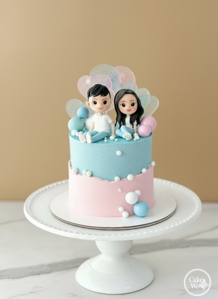 Elegant Twins Pastel Cake