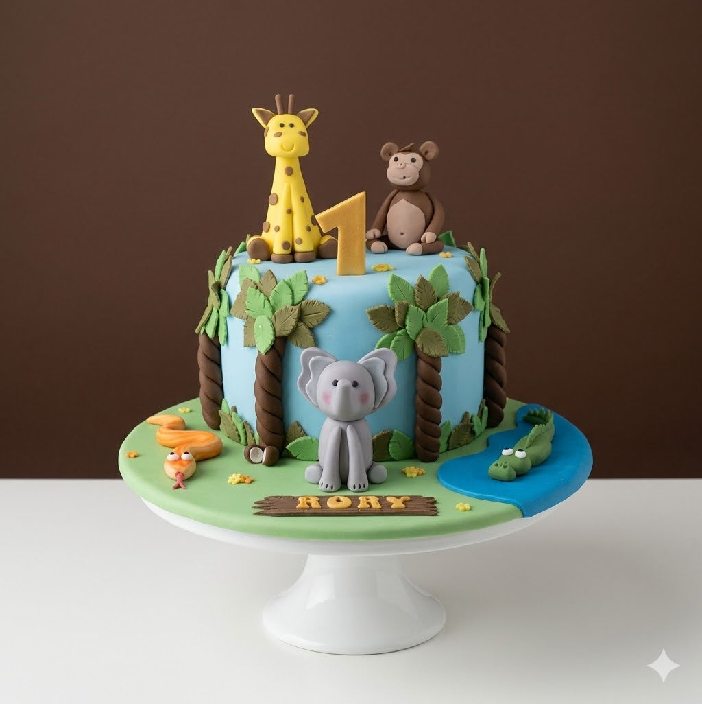 Animal Jungle Story Cake