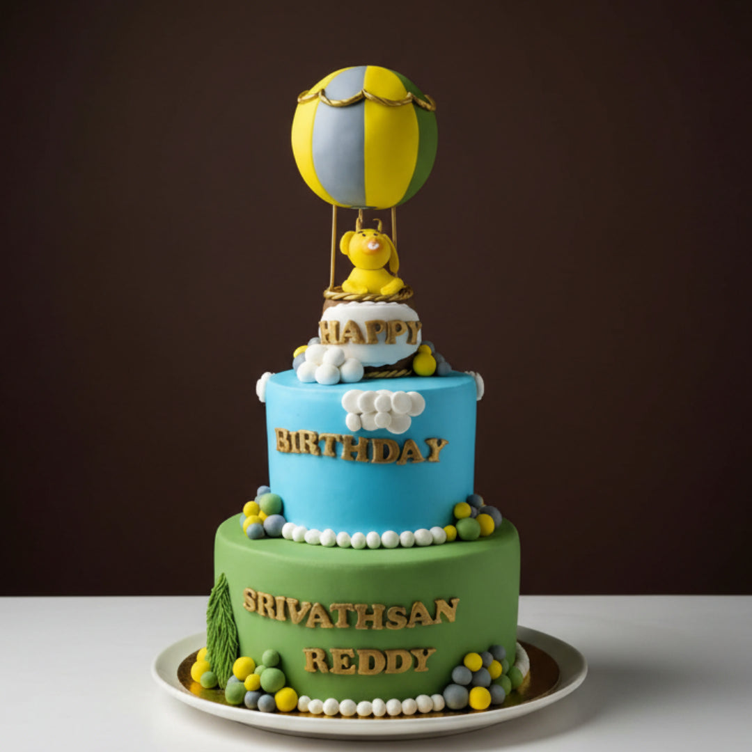 Teddy Balloon Luxe Cake