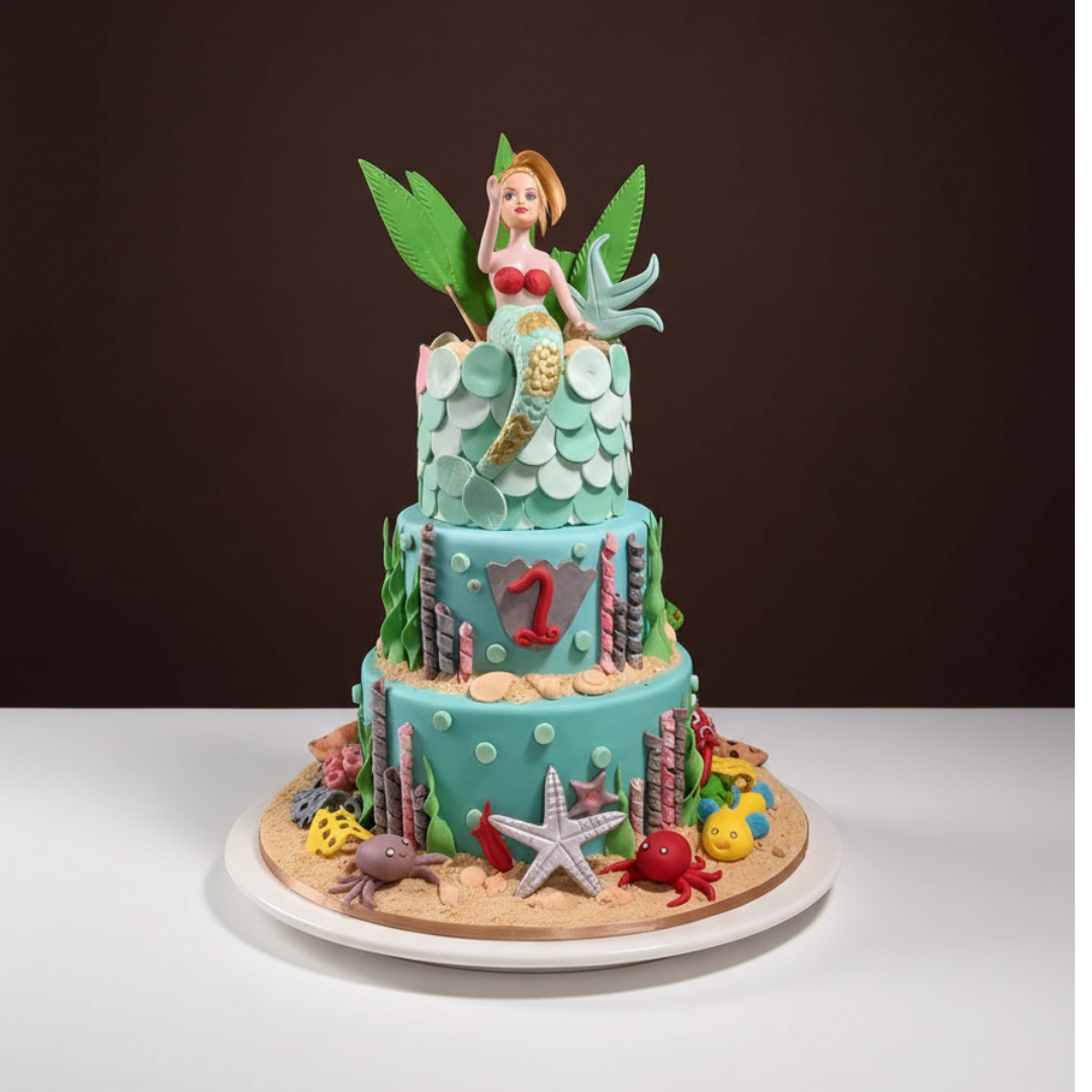 Mermaid Scales Triple Tier Cake