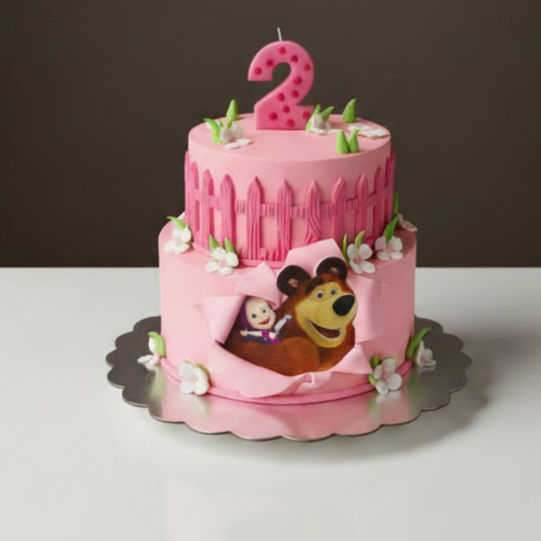 Masha and the Bear Peek-a-Boo Cake