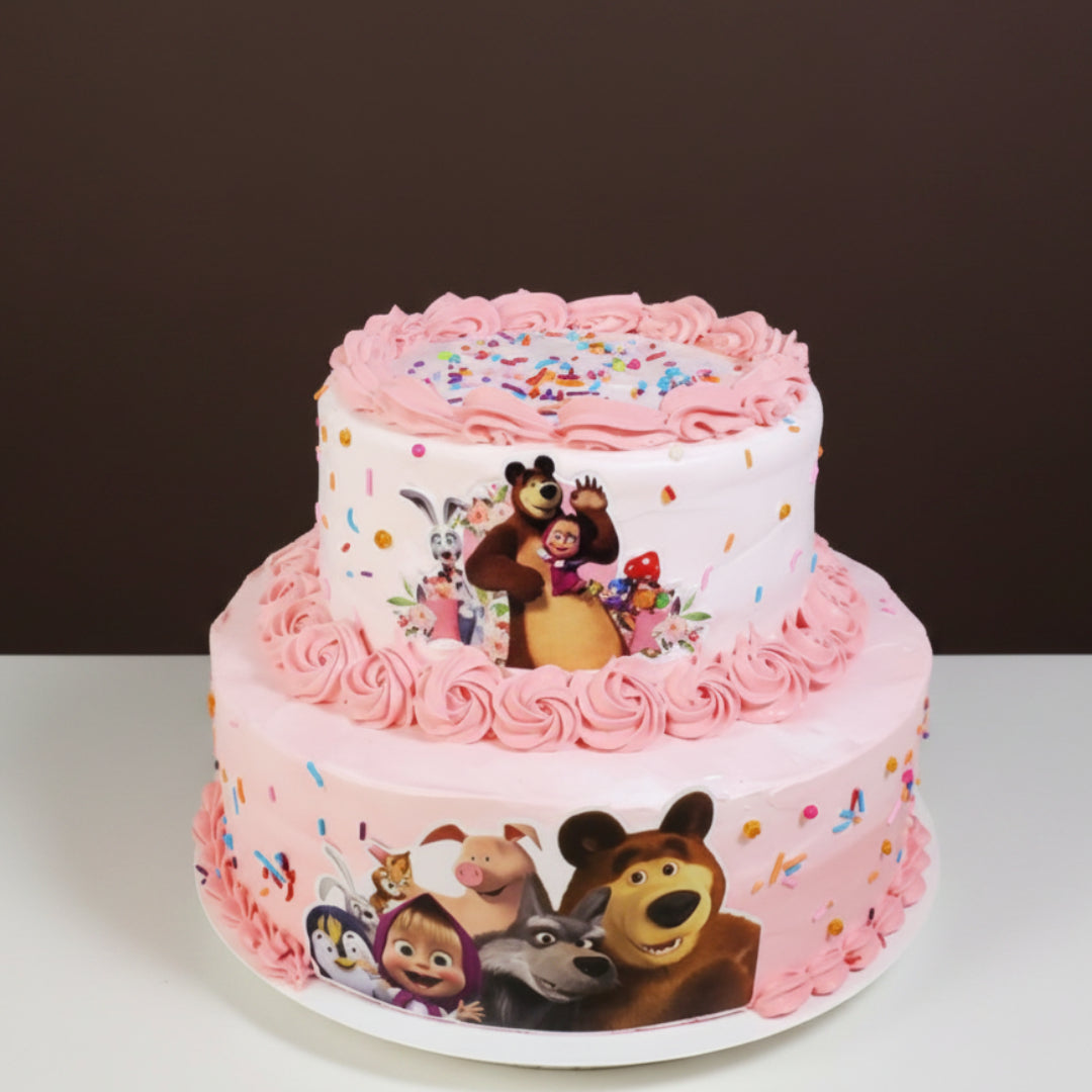 Masha and the Bear Sprinkle Celebration Cake