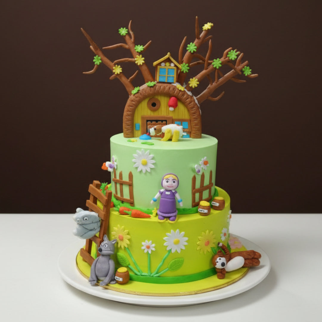 Masha and the Bear Treehouse Adventure Cake
