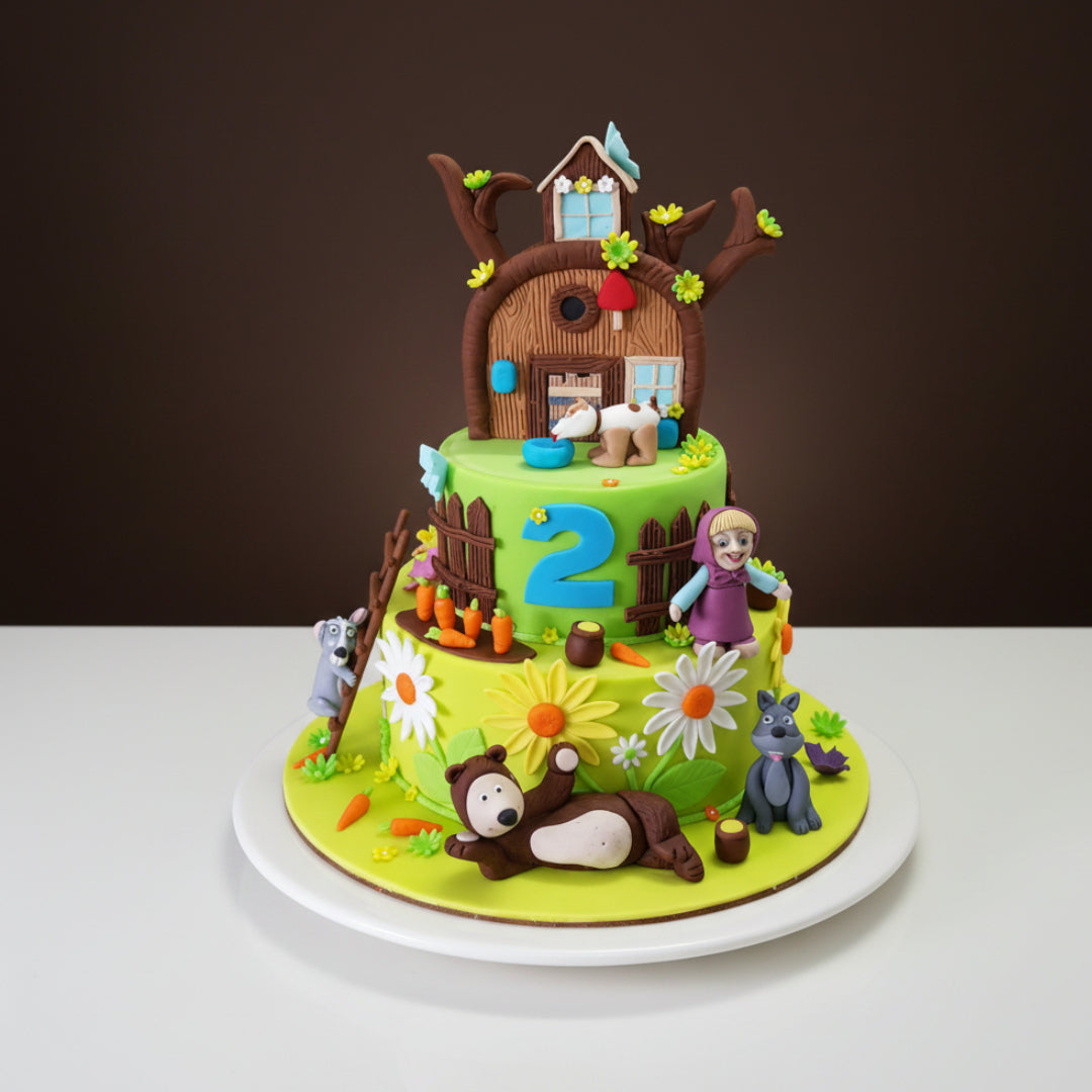 Masha and the Bear Enchanted Treehouse Cake