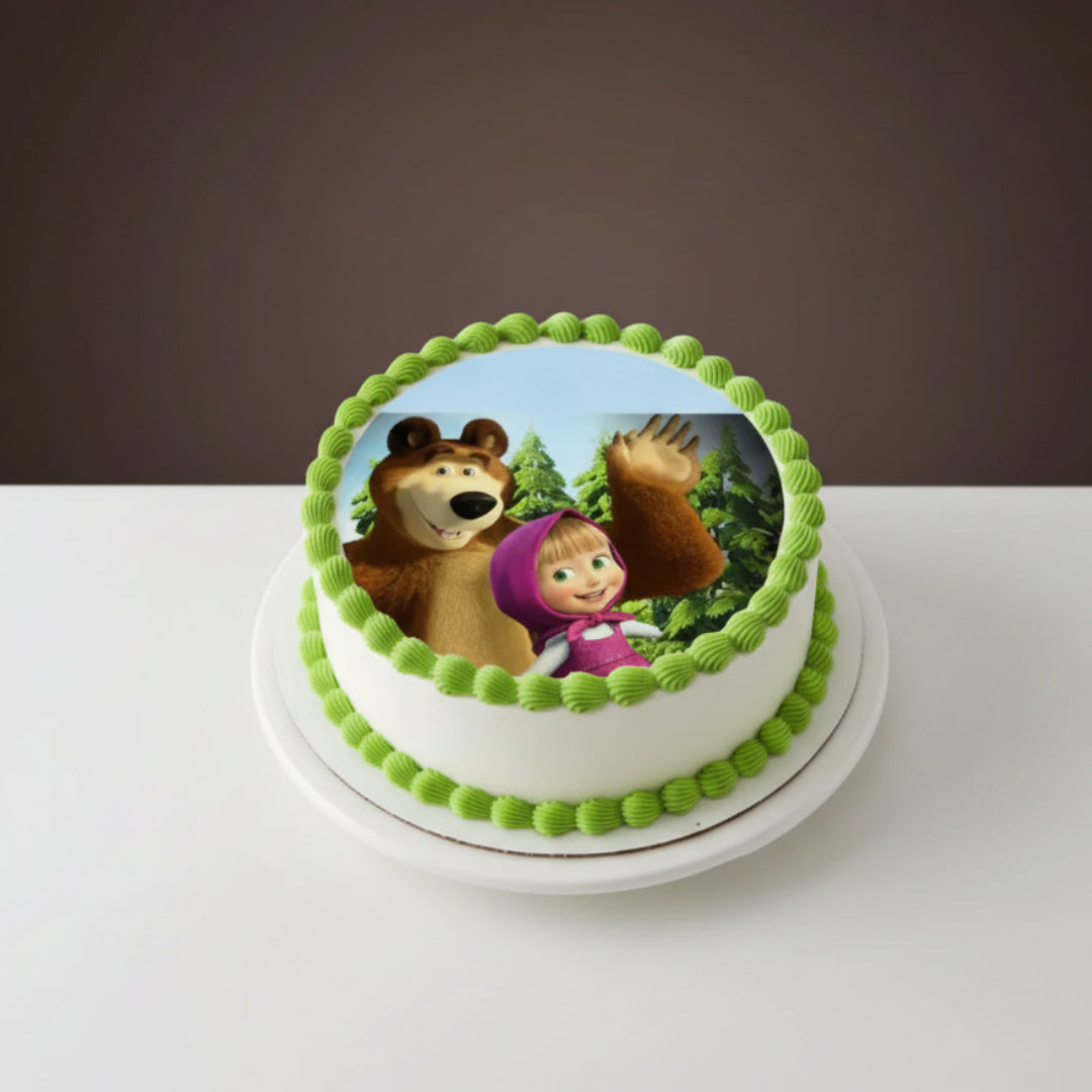 Masha and the Bear Photo Frame Cake