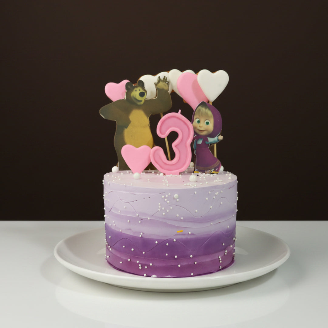 Masha and the Bear Ombre Heart Cake