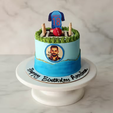Virat Kohli Blue Jersey Birthday Cake