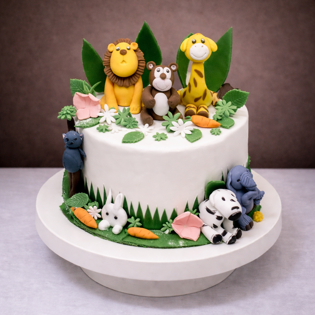 Enchanted Safari Jungle Garden Cake