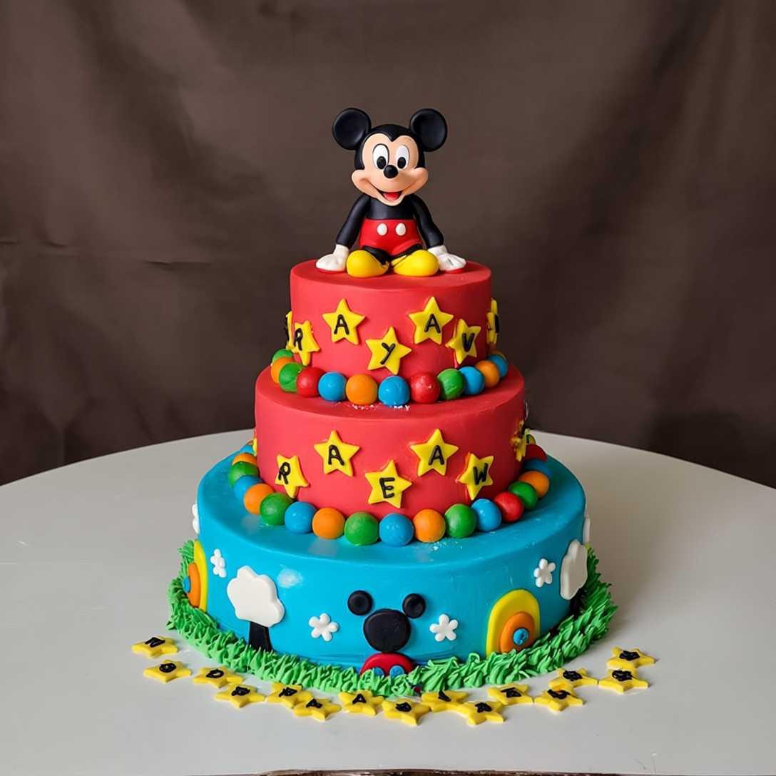 Mickey Mouse Three-Tier Grand Cake