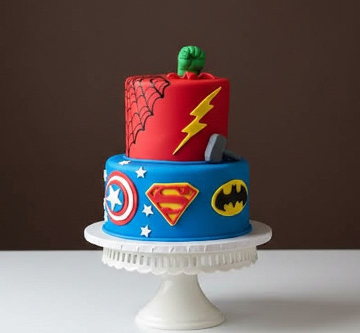 Justice League & Marvel Theme Cake