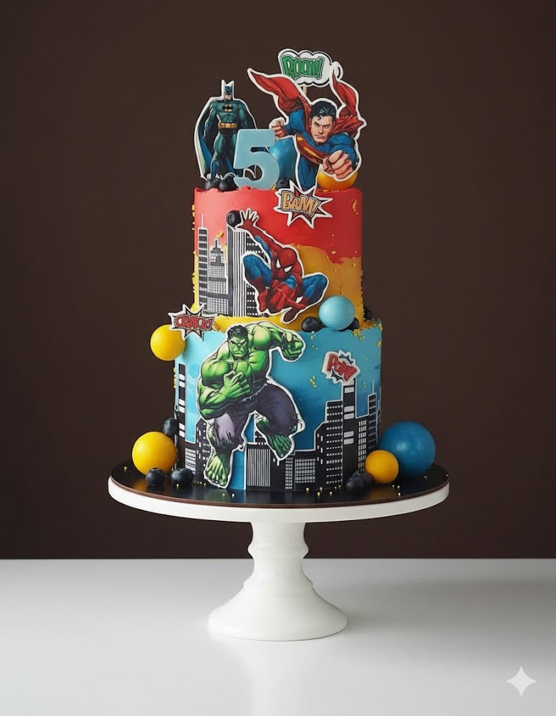 Avengers Action Heroes Cake