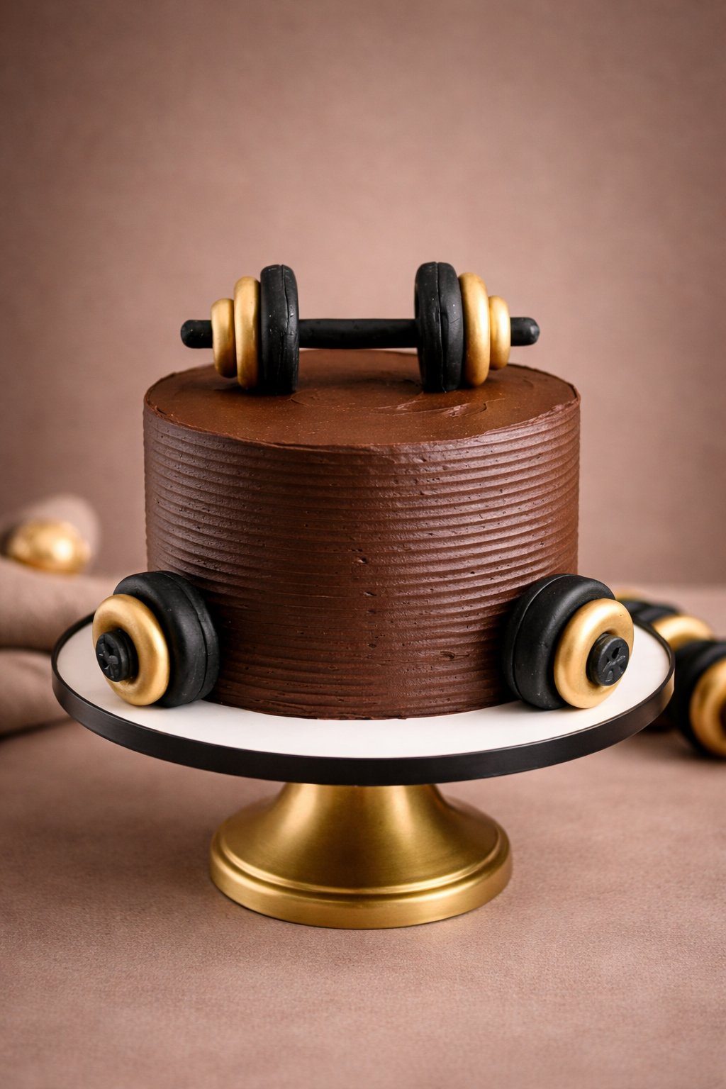 Chocolate Dumbbell Gym Cake