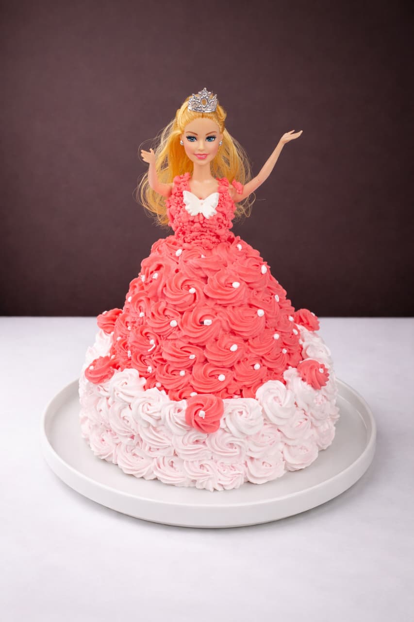 Barbie Butterfly Crown Cake