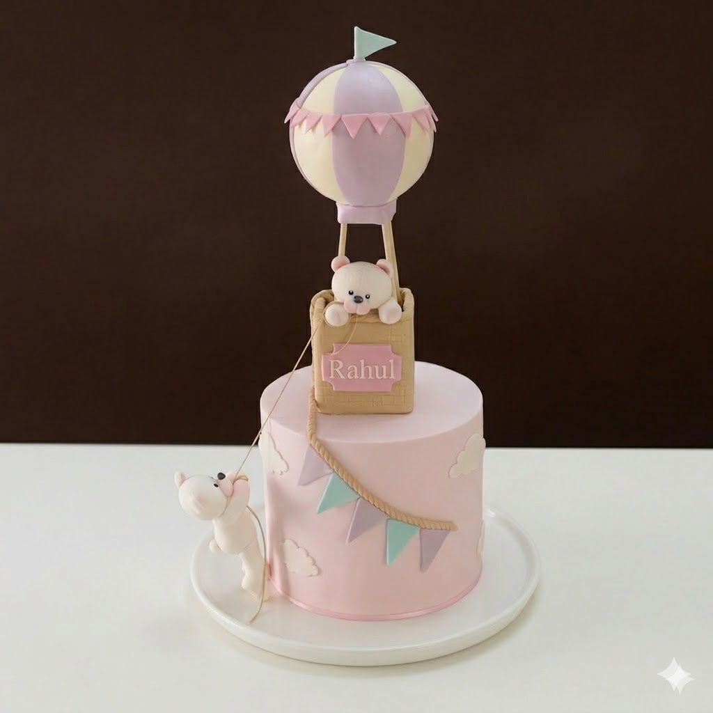 Teddy Balloon Adventure Cake