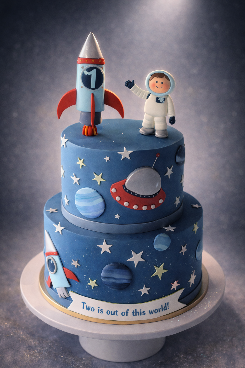 Starry Galaxy Map Space Cake