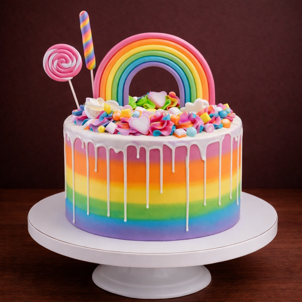 Candy Rainbow Drip Cake
