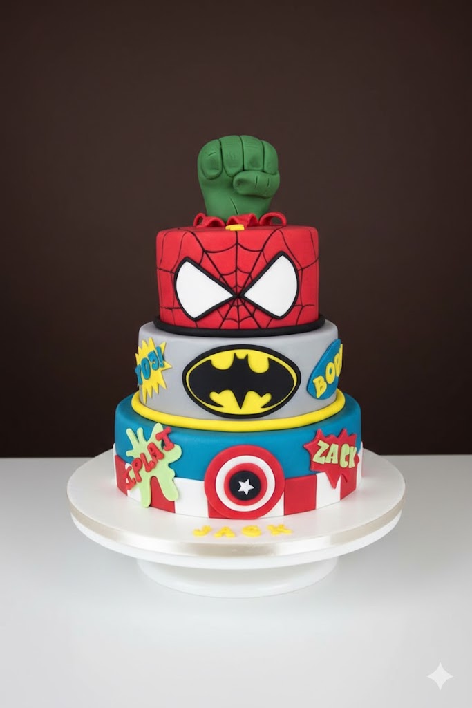 Superhero Action Blast Cake